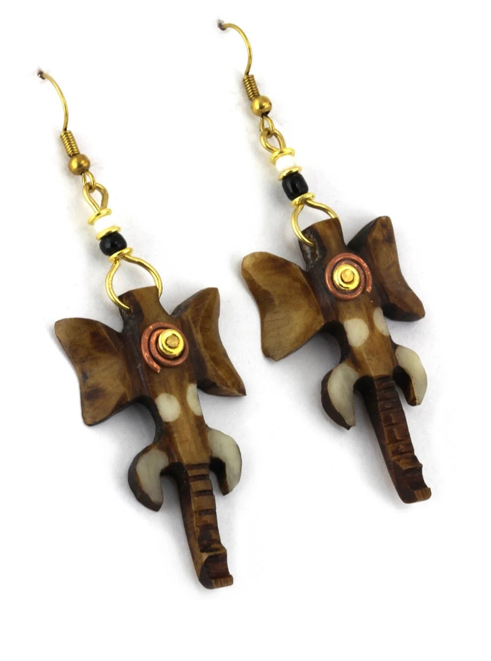 Spiral Elephant Head Earrings