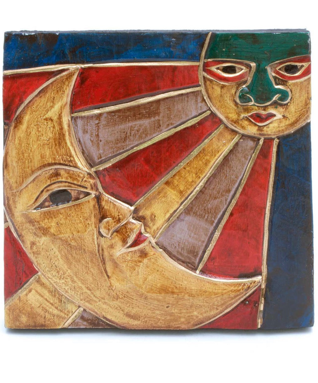 Sun and Moon Faces Plaque